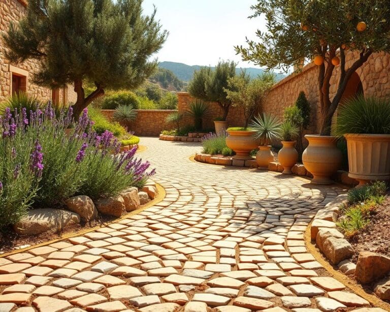 Steinarten für mediterrane Gartendesigns